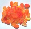 50 14mm Marble Crystal Yellow & Orange Leaf Beads